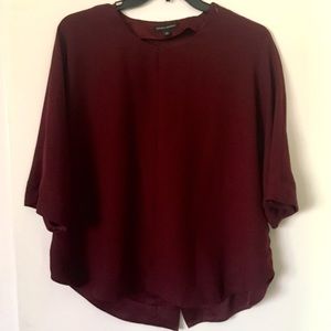 Burgundy Banana Republic Back-Slit Blouse