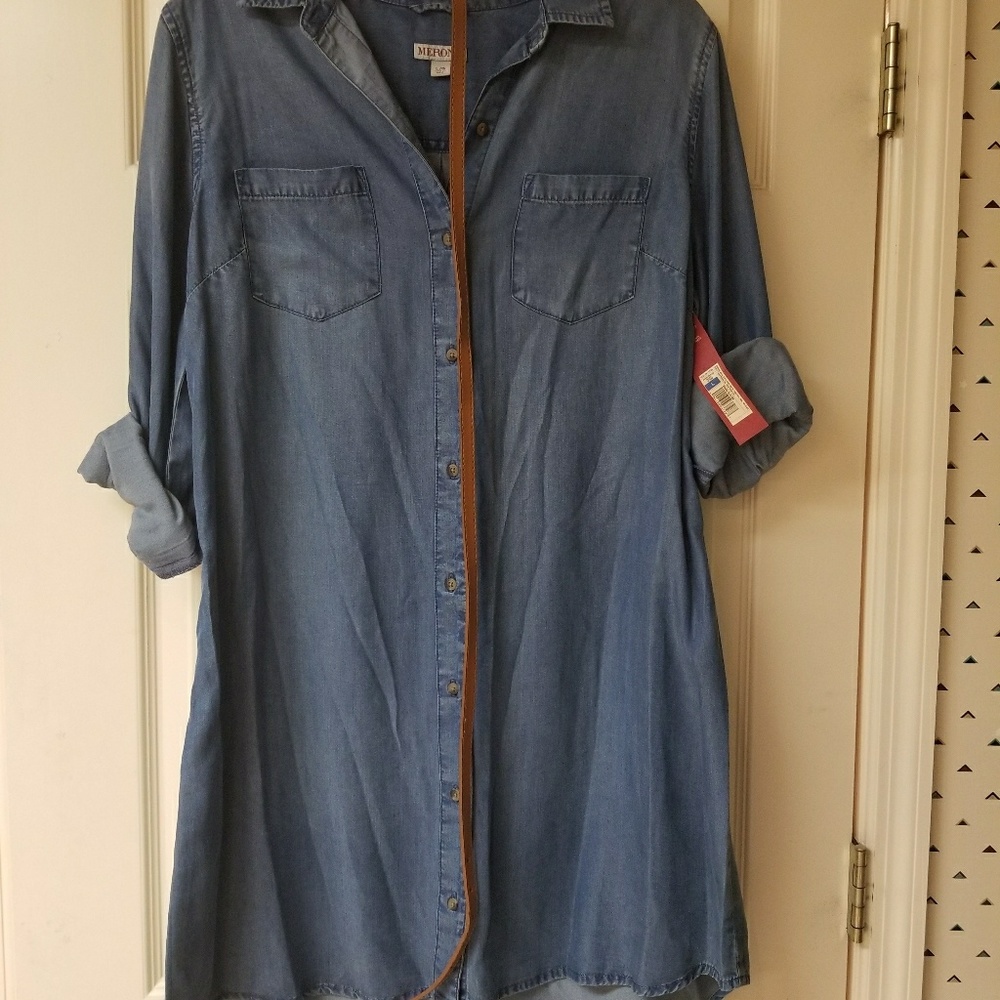 Merona long sleeve dress with belt