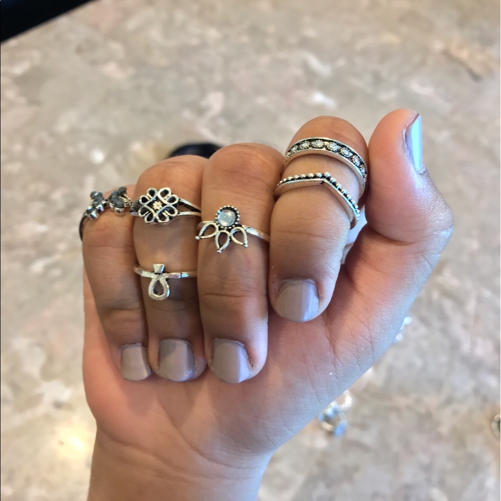 Set of 6 midi rings