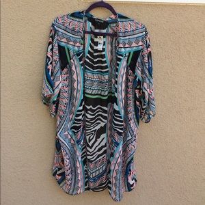 Multi print kimono
