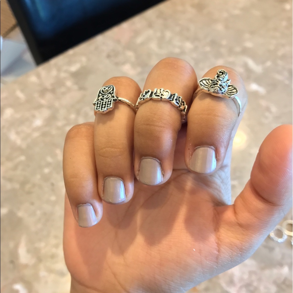 Heart of India 3 Midi Rings