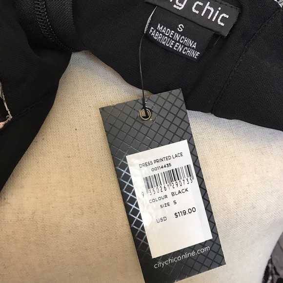 City Chic printed lace dress - Picture 7 of 8