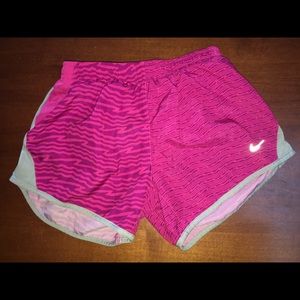 Pink Nike dri-fit running shorts