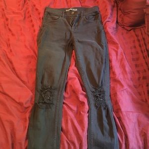 Express distressed high-waisted jeans