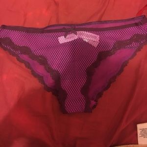 Purple mesh fishnet panties