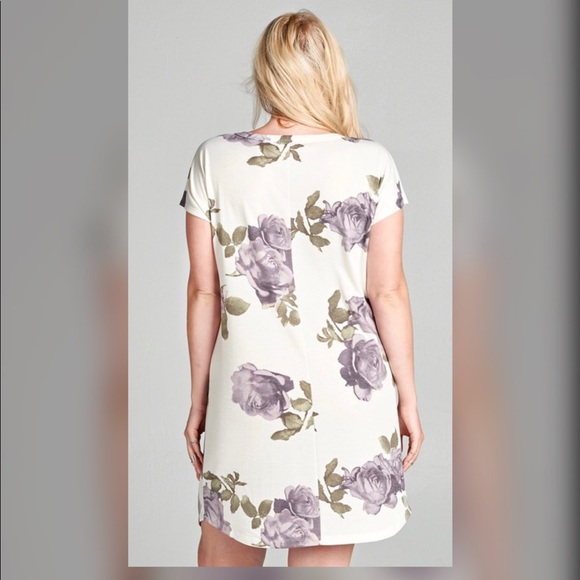 🔥PLUS🔥ONE 2X LEFT🔥Floral French Terry Dress - Picture 3 of 4