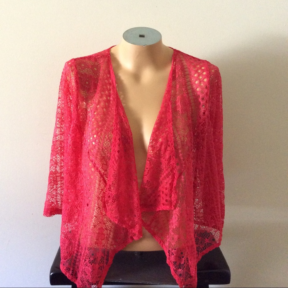 PINK SHRUG  NWOT SIZE MEDIUM