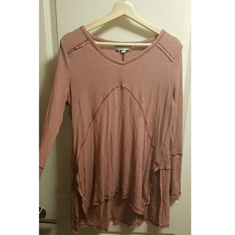 Red striped tunic top.