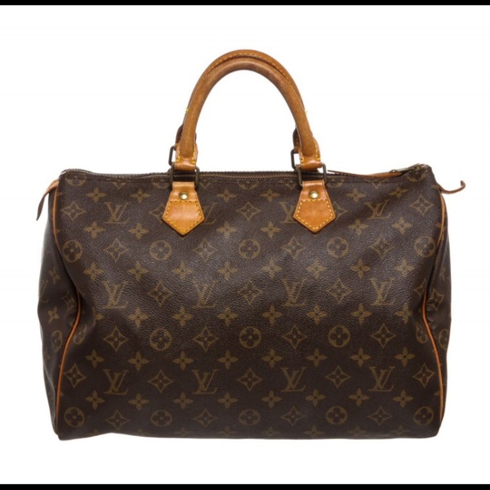 Louis Vuitton Monogram Canvas Leather Speedy 35