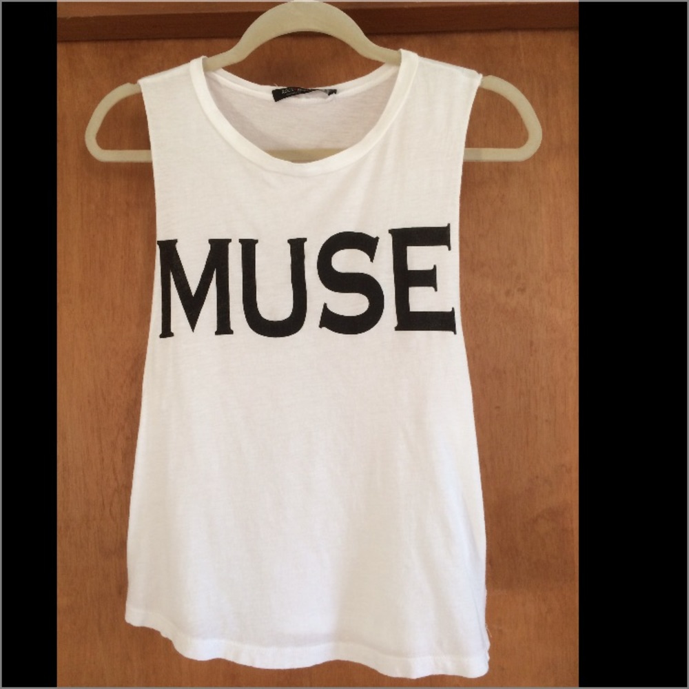 Rock 🎸 Rose 🌹 Classic white muscle tee. MUSE