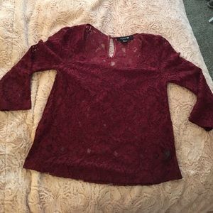 Burgundy Lace Blouse
