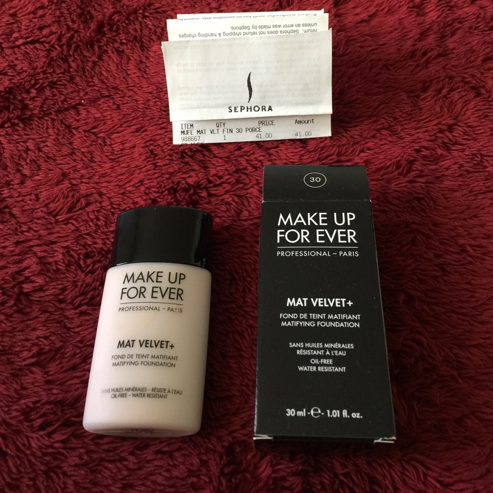 Make Up For Ever Mat Velvet + foundation shade 30