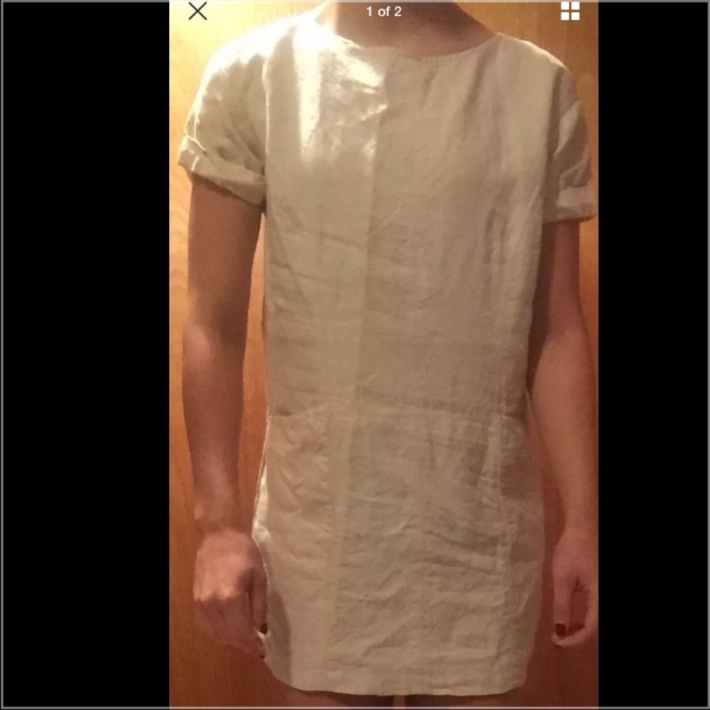 Free People tan linen dress! Size Xs!
