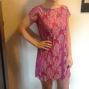 Pink and silver low back mini dress