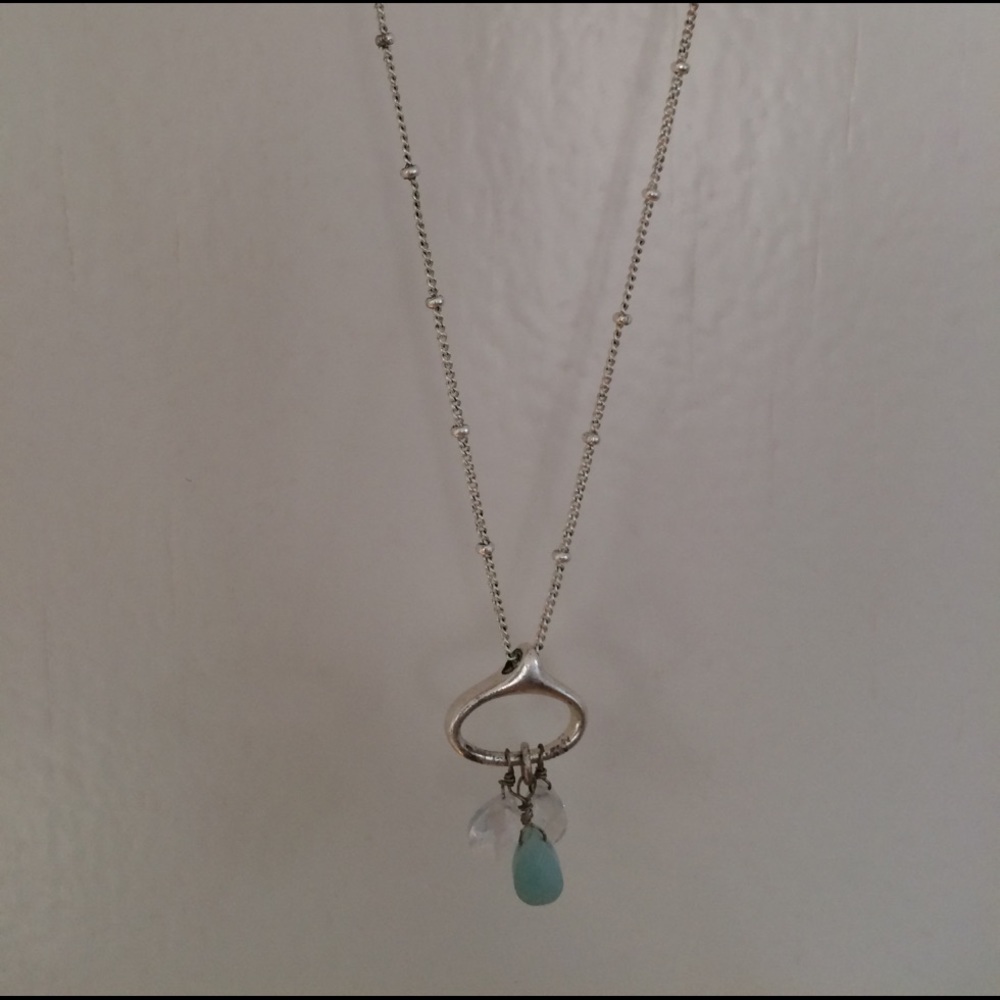 Fossil silver necklace