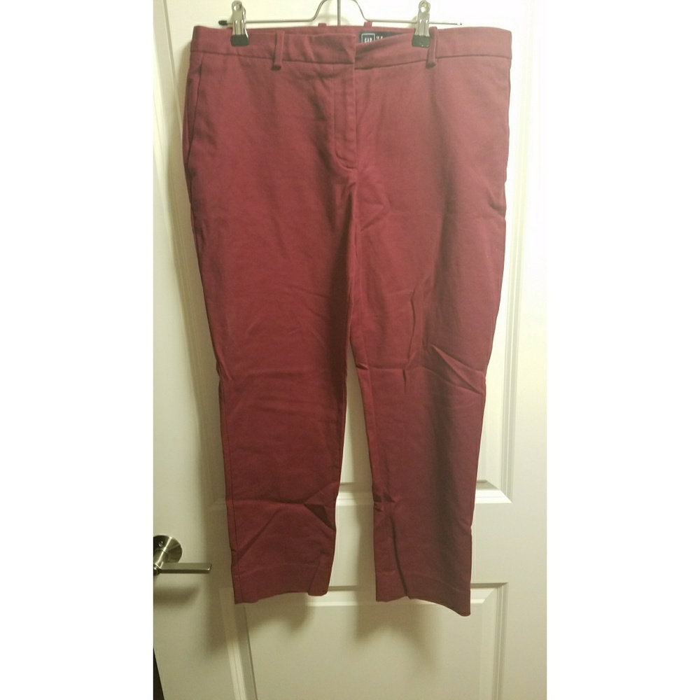 Cranberry colored crop dress pants