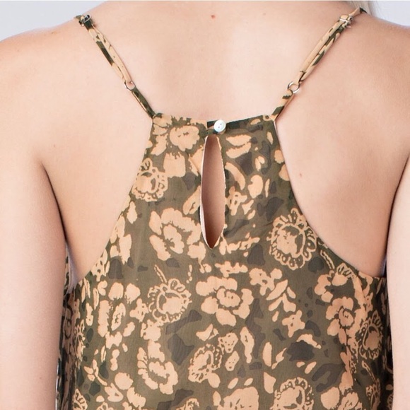 Green Taupe Racerback Romper Dress One piece - Picture 4 of 7