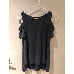 Ten Sixty Sherman Blue Cold Shoulder Shirt