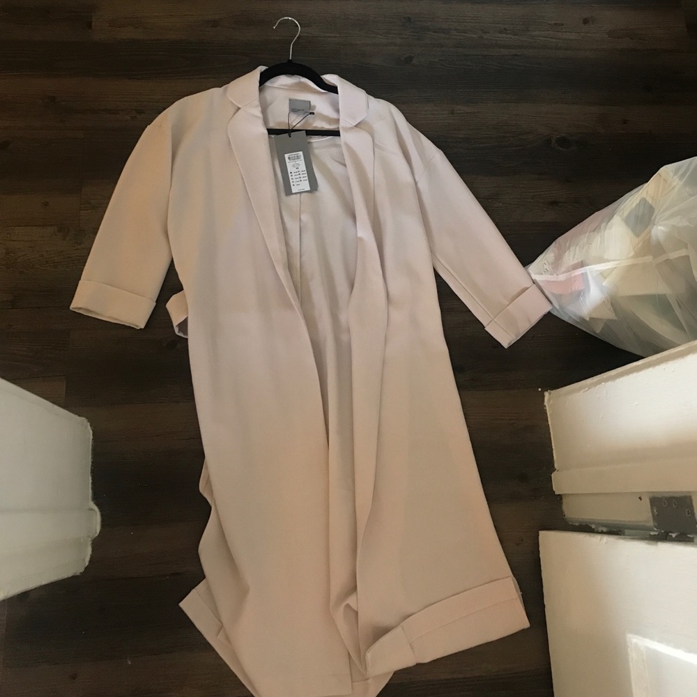 Long jacket, 3/4 sleeve, lilac marble