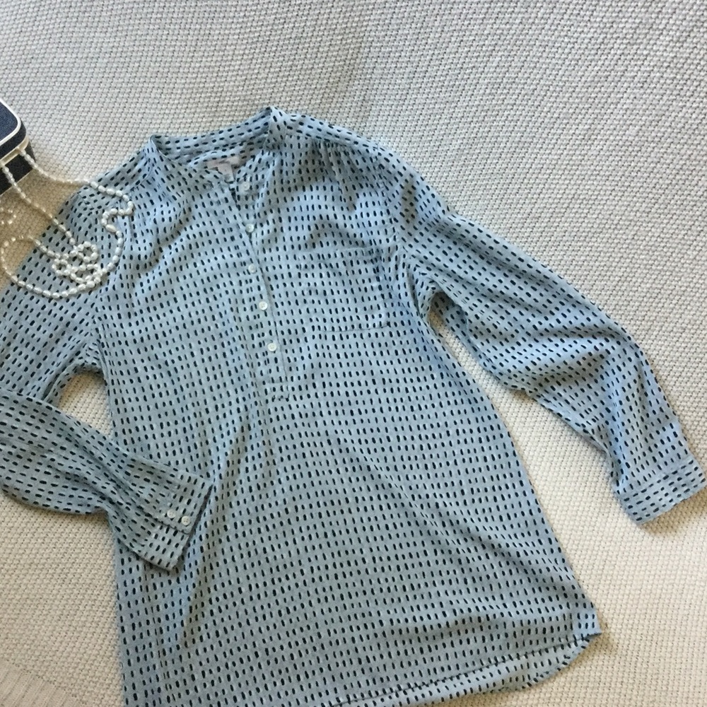 Beautiful Blue and Black Print Blouse