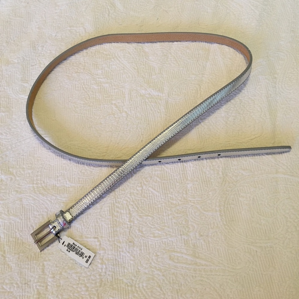 Bright Metallic Shiny Silvery Belt XL