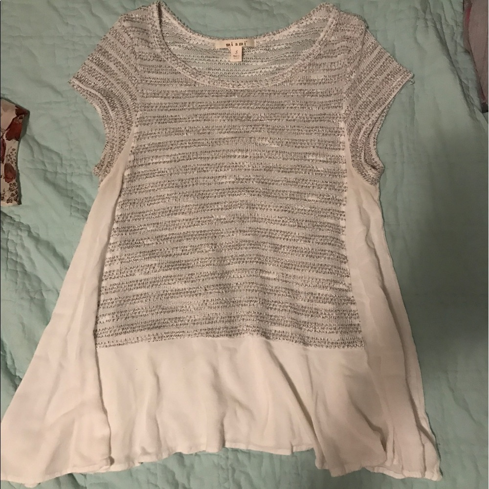 white flowy top