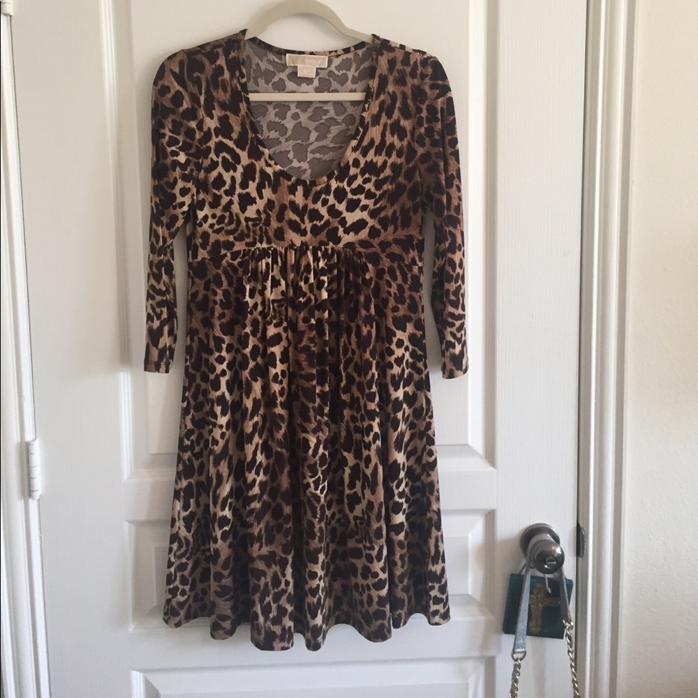 Cheetah print dress.