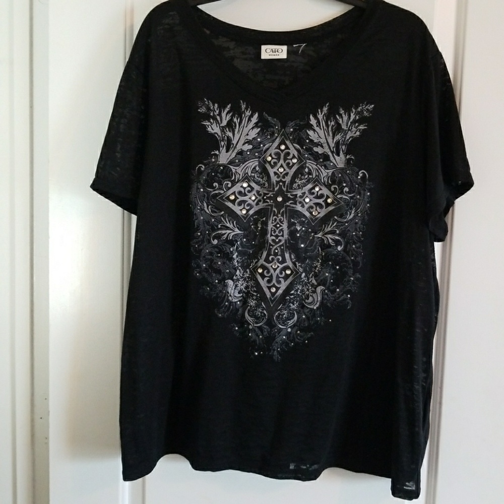 Plus size top with cross