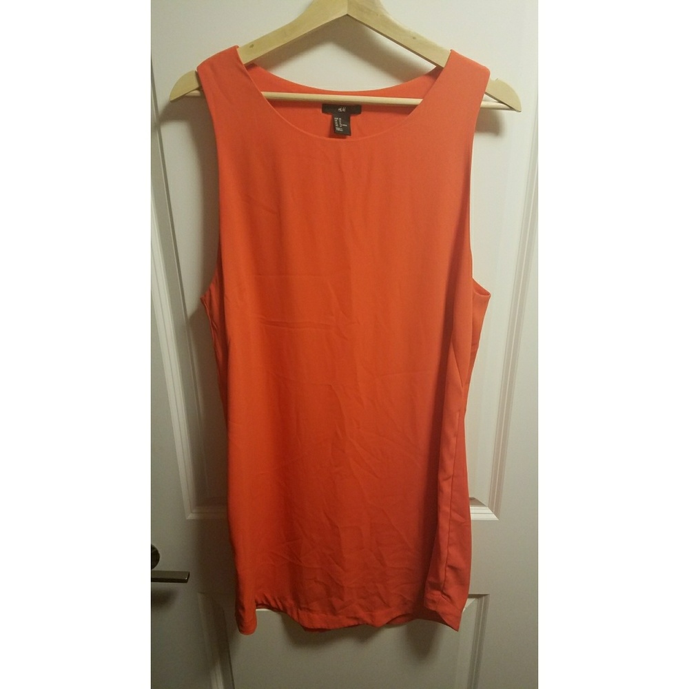 Orange shift dress