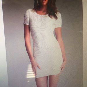 Bebe sz small beaded white dress