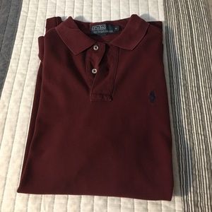 Red polo shirt