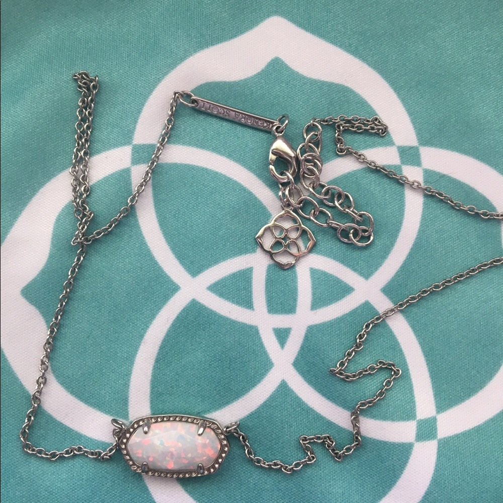Kendra Scott White Opal/Silver Elisa