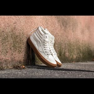 Vans Sk8-Hi Zip White Leather - 10.5 Men's
