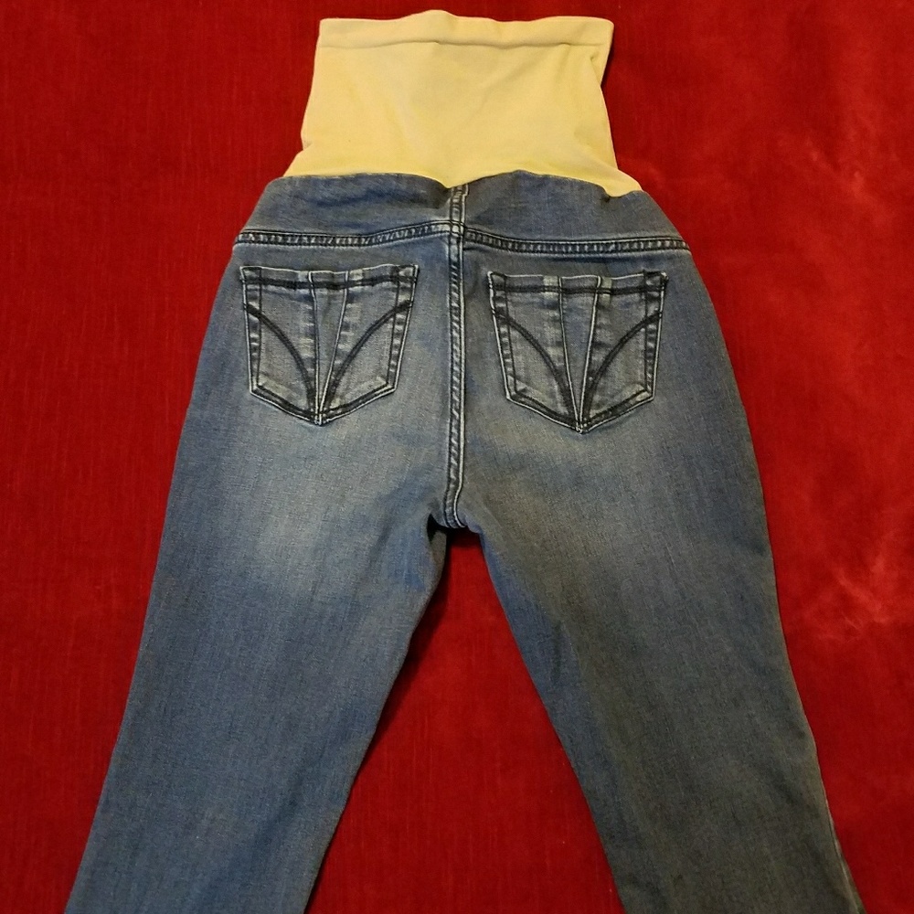 2 PAIR! Indigo Blue Maternity  Secret Fit Belly!