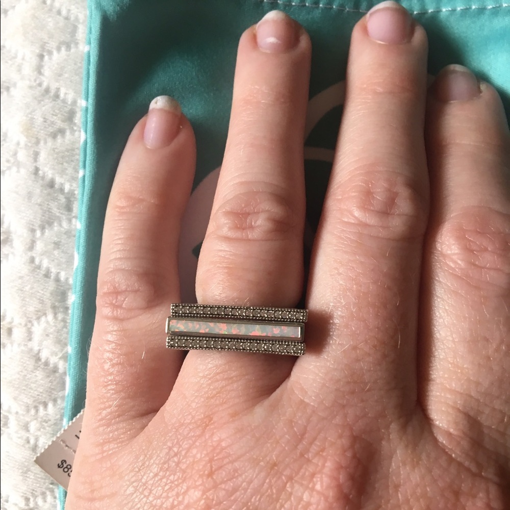 Kendra Scott White Opal/Silver Lucia Rings