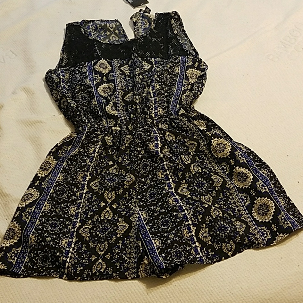 New Romper blue and black
