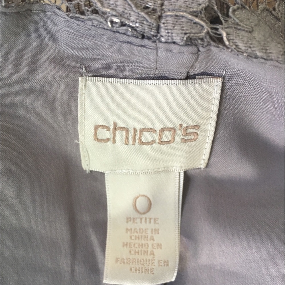 CHICO'S grey lace lightweight blazer w/pockets EUC - Picture 3 of 8