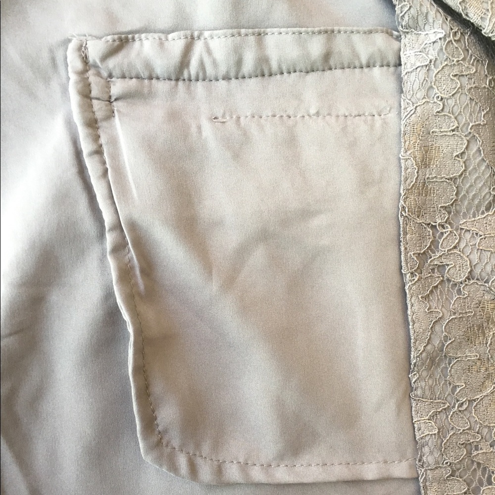 CHICO'S grey lace lightweight blazer w/pockets EUC - Picture 4 of 8