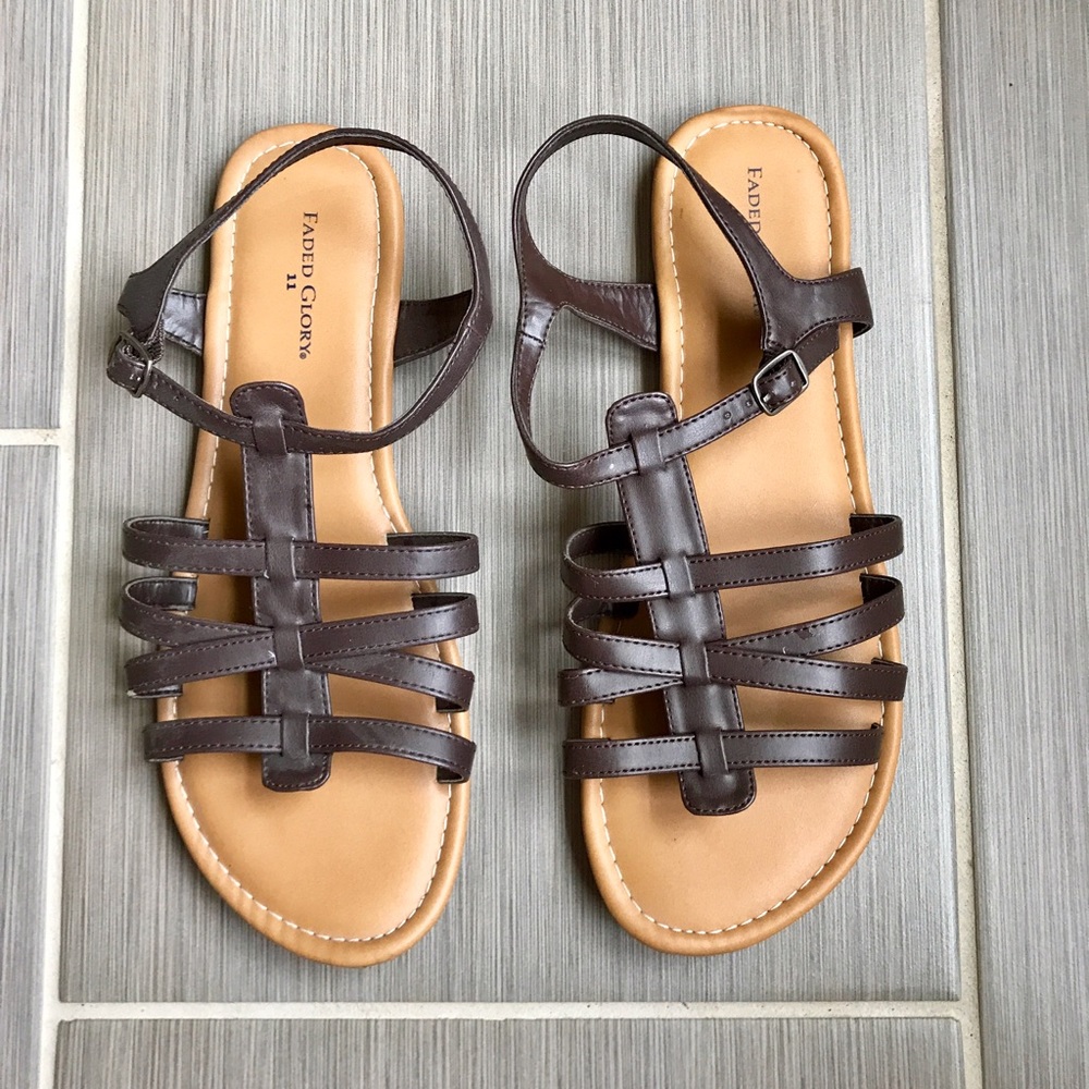❌DONATED❌ Faded Glory Brown Ankle Strap Sandals