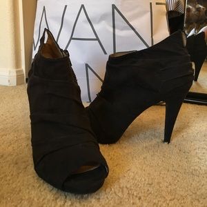 Black Peep Toe Booties