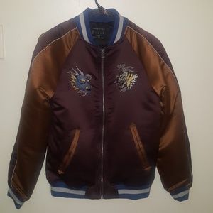 UO Embroidered Dragon Souvenir Jacket Mens Size XS