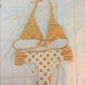 White and yellow bikini