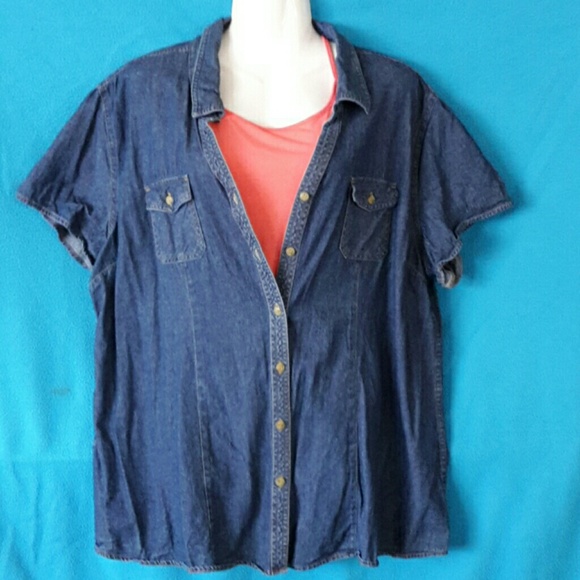 Bit & Bridle Tops - Bit & Bridle Button Up Jean Top