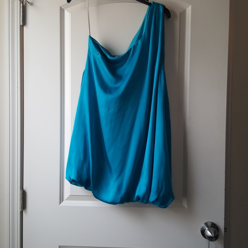 Teal Satin Dress