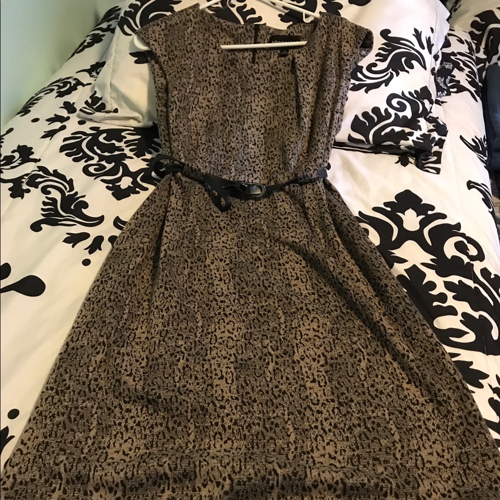 Leopard print career dress