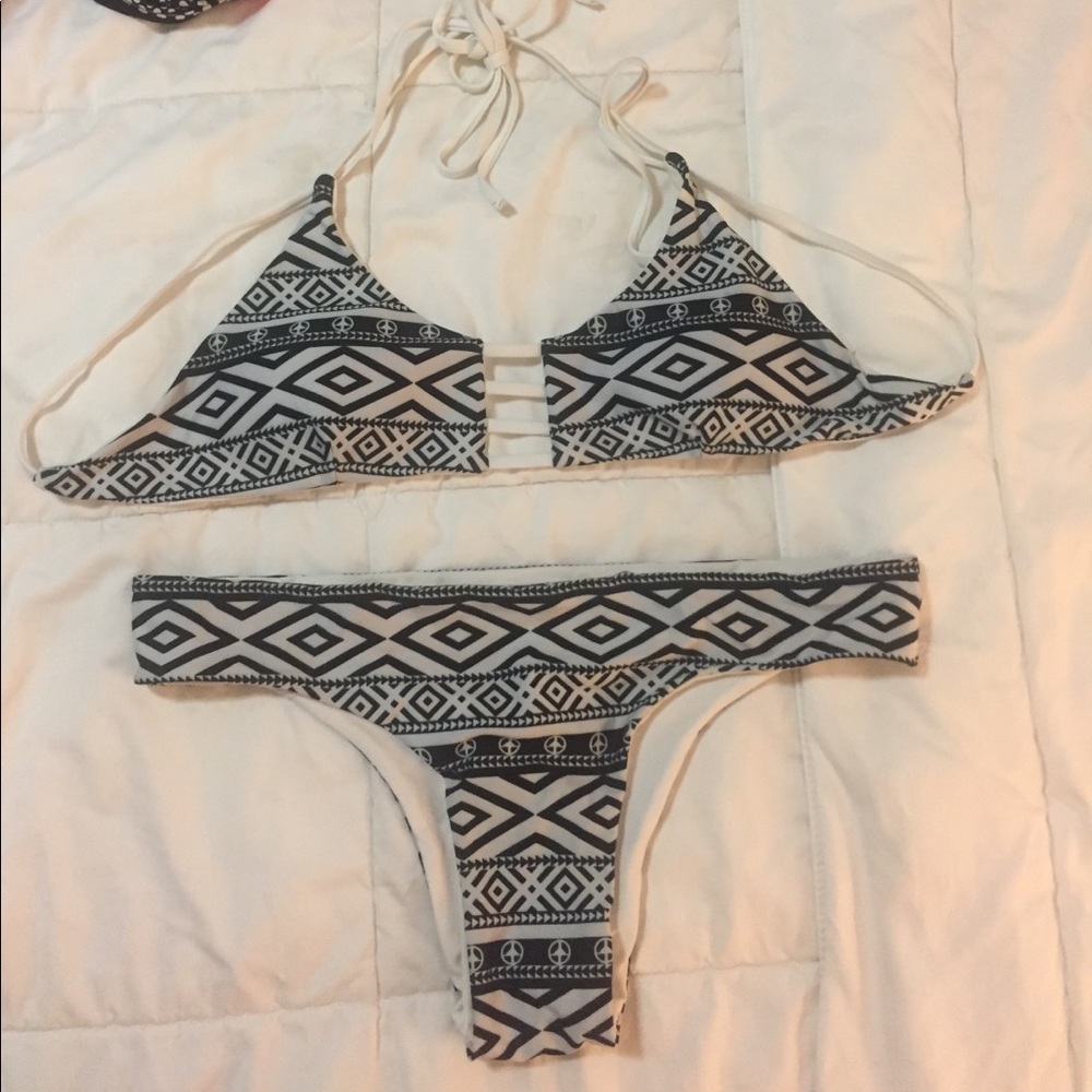 White and Blue tribal bikini