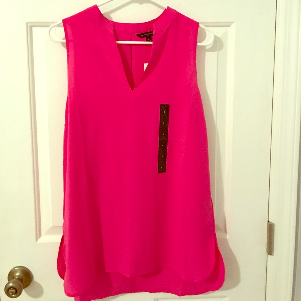 NWT Hot Pink Banana Republic Sleeveless Blouse