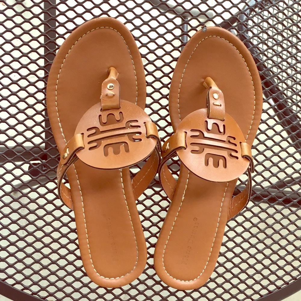 Camel colored sandals, size 7