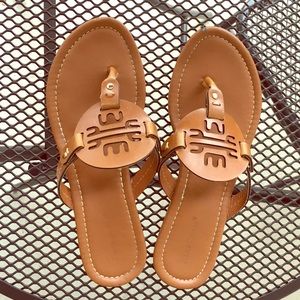Camel colored sandals, size 7