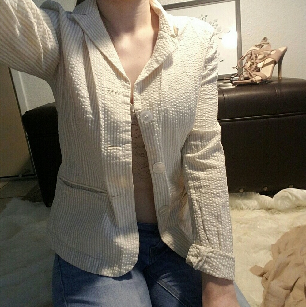 Newport News Textured Button Down sz 6